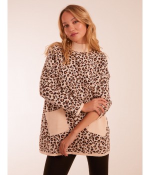 Animal Print Pocket Jumper