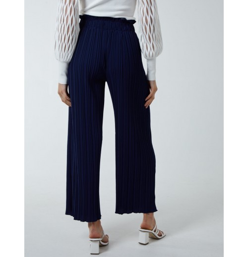 Wide Leg Pleated Trousers