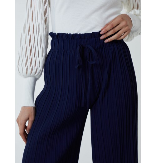 Wide Leg Pleated Trousers