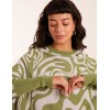 Geometric Swirl Batwing Jumper