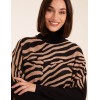 Zebra Print Roll Neck Jumper